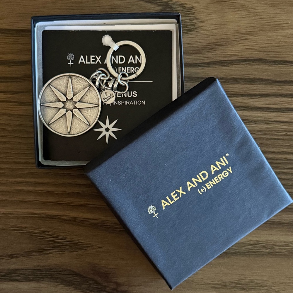 NIB Alex & Ani Star of Venus Keychain 2013 - Silver Tone